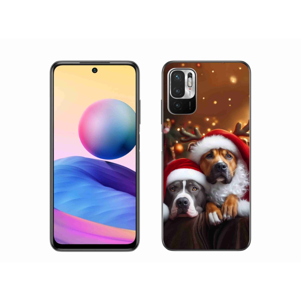 Gél borító mmCase a Xiaomi Redmi Note 10 5G-hez - Karácsonyi kutyák