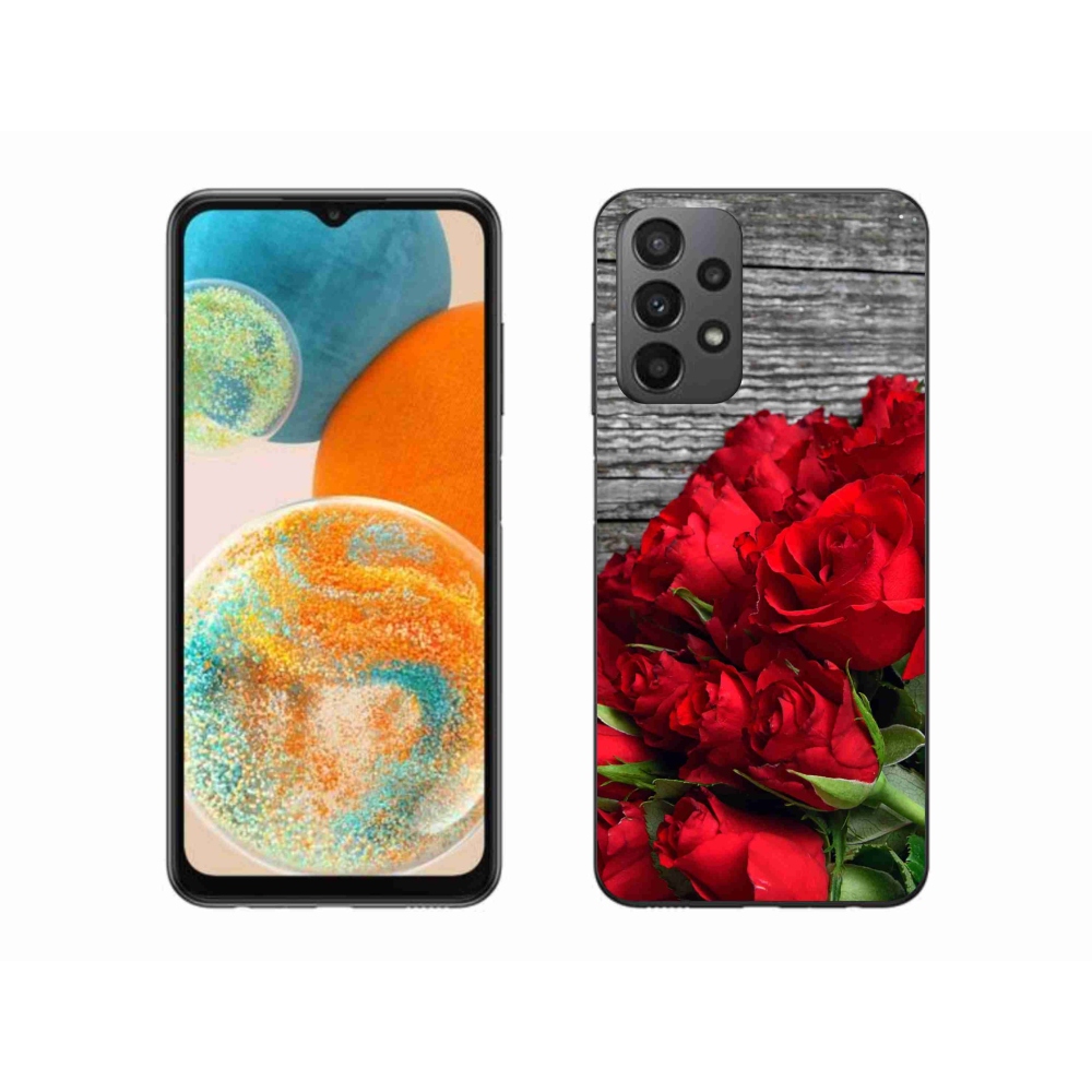 Zselés borítás mmCase Samsung Galaxy A23 4G/5G készülékhez - piros rózsa