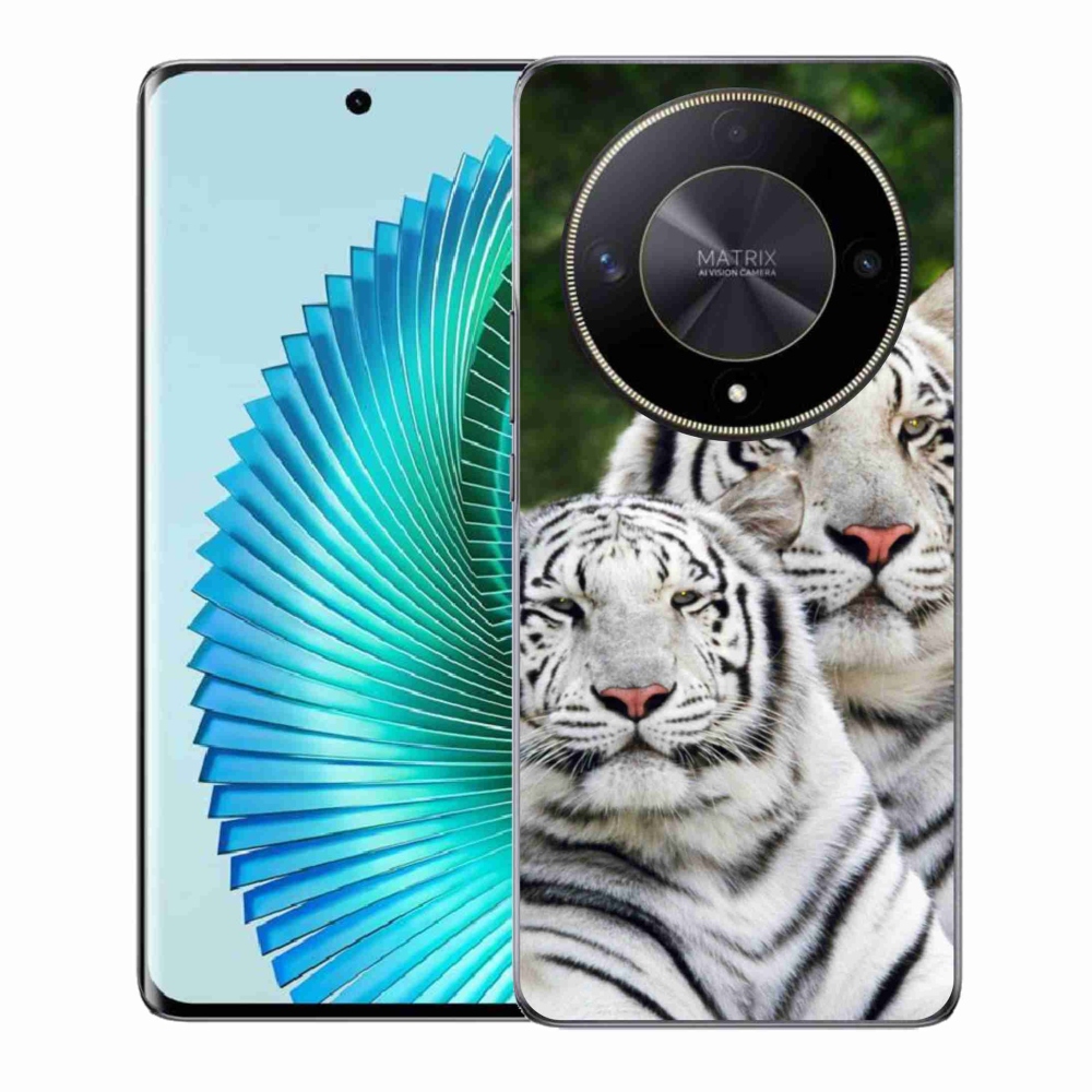 Gél tok mmCase a Honor Magic 6 Lite 5G számára - fehér tigrisek