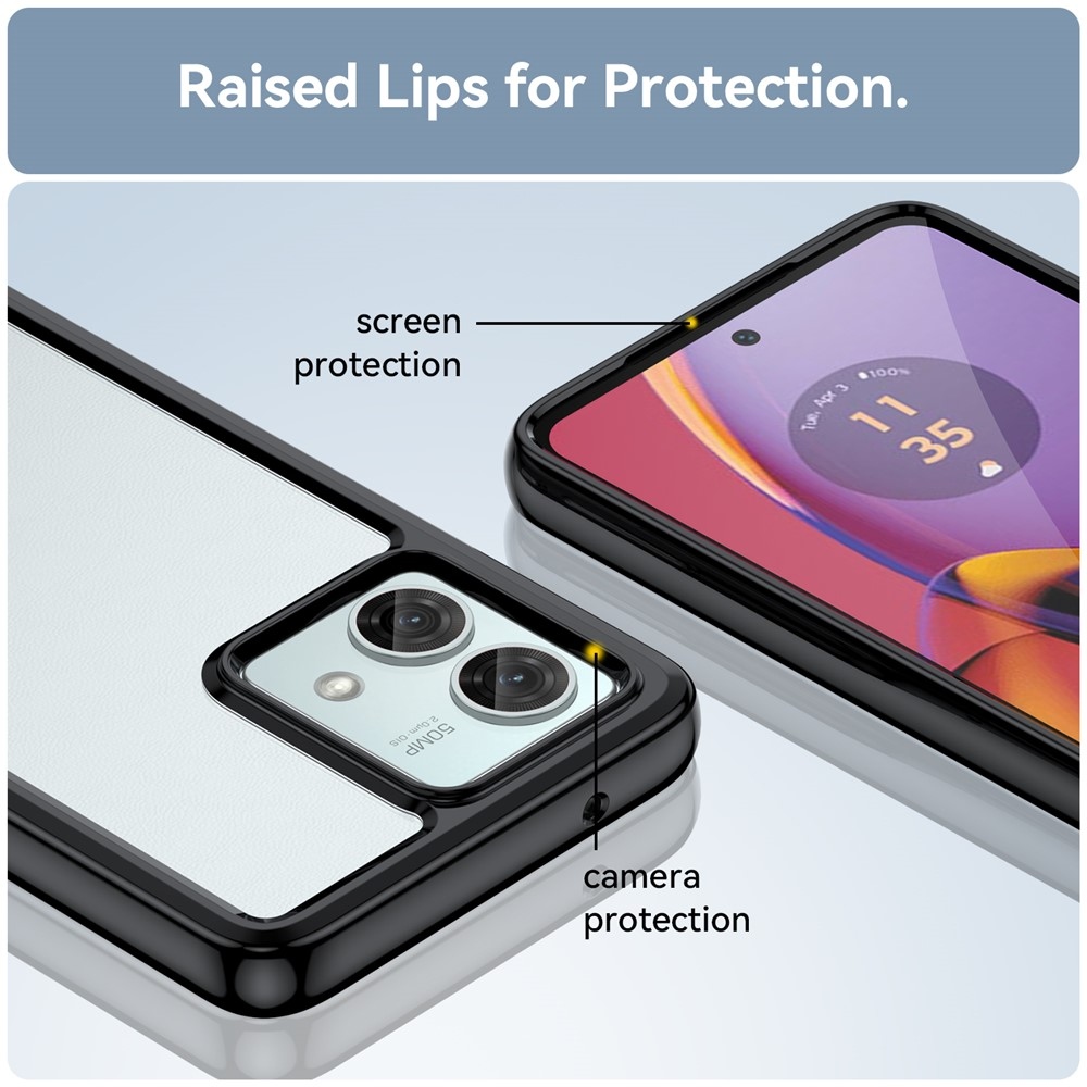 Gél tok kemény hátlappal a Motorola Moto G84 5G készülékhez - fekete