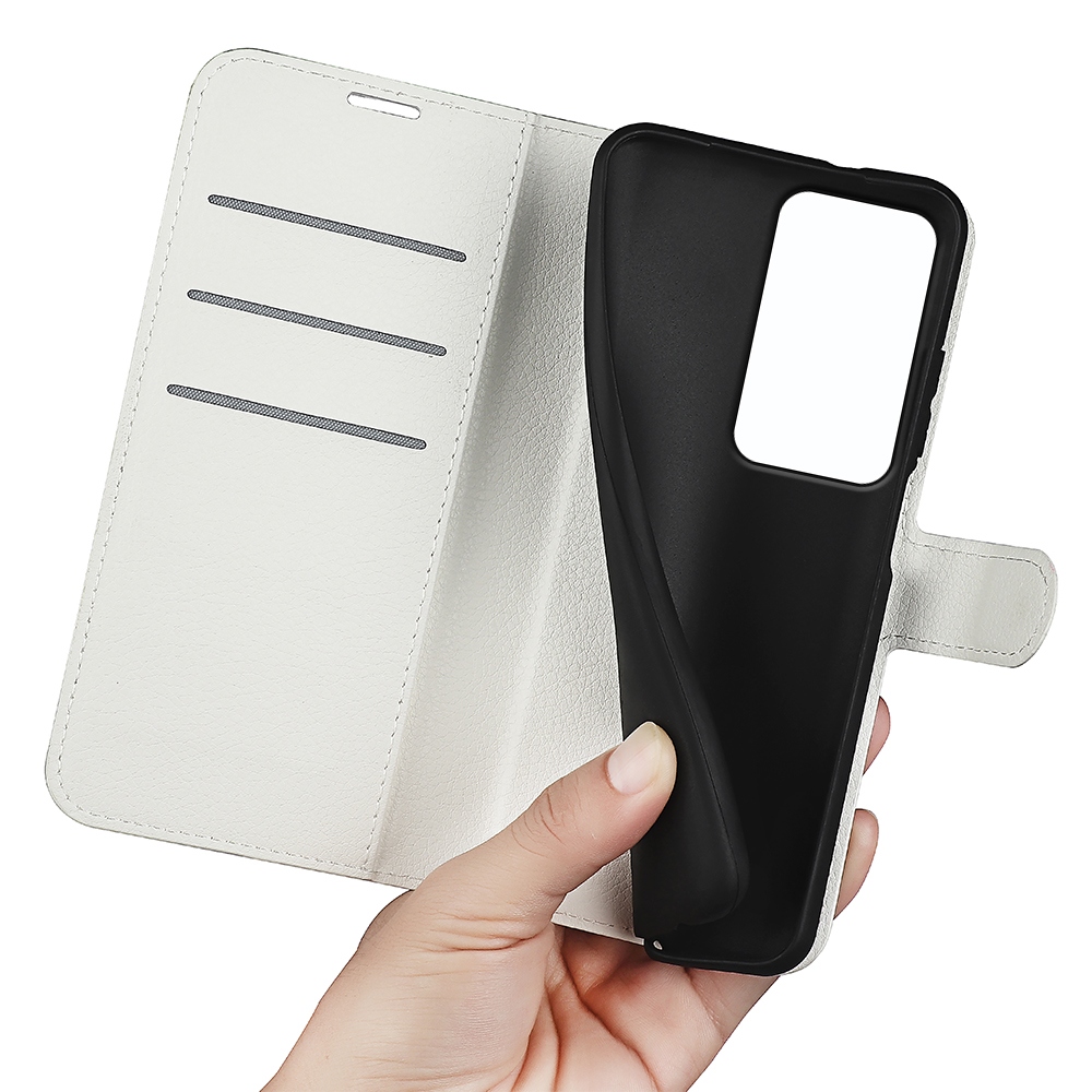 Litchi könyv tok Xiaomi Redmi 15 4G/5G (171mm) - fehér