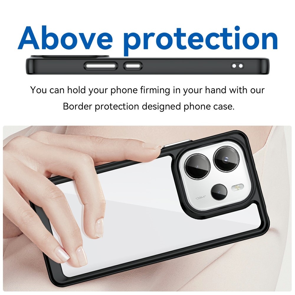 Gél tok fix hátlappal a Xiaomi Redmi Note 14-re - fekete