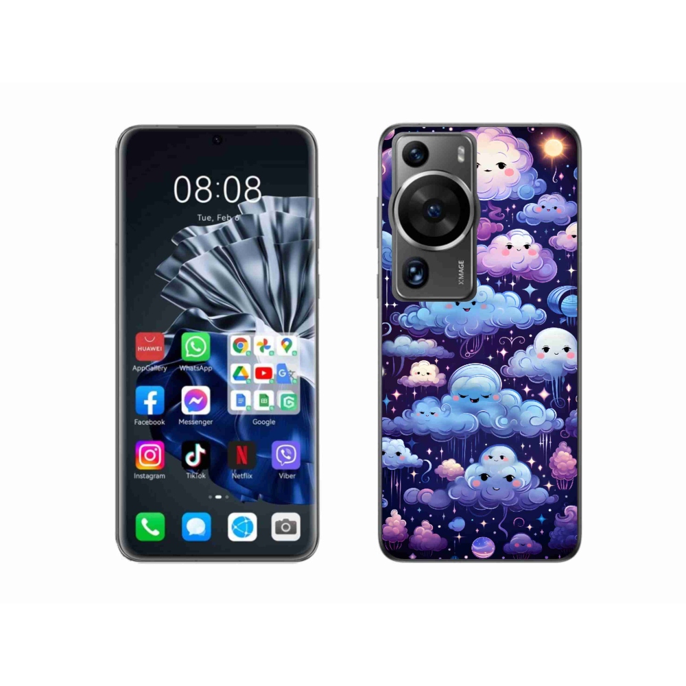 Gél borítás mmCase a Huawei P60 Pro számára - felhők