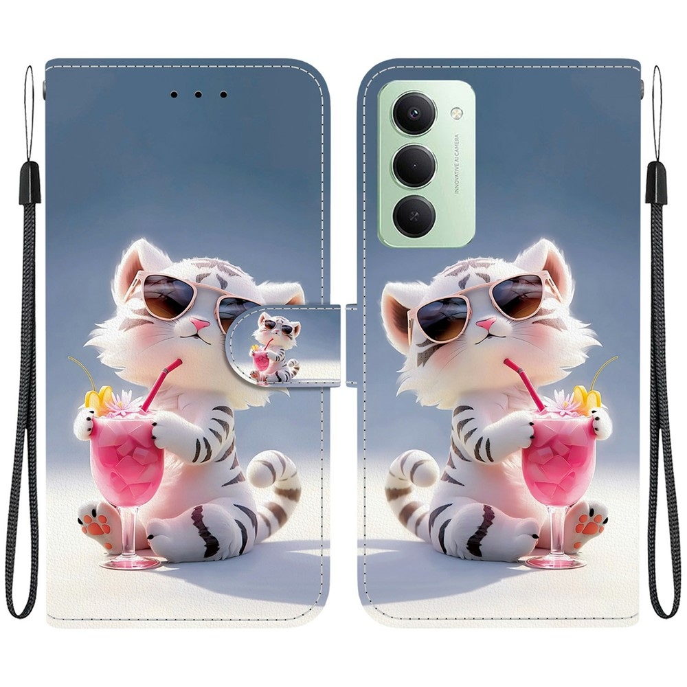 Sokoldalú könyves tok Xiaomi Redmi 15 5G (169mm) - fehér tigris