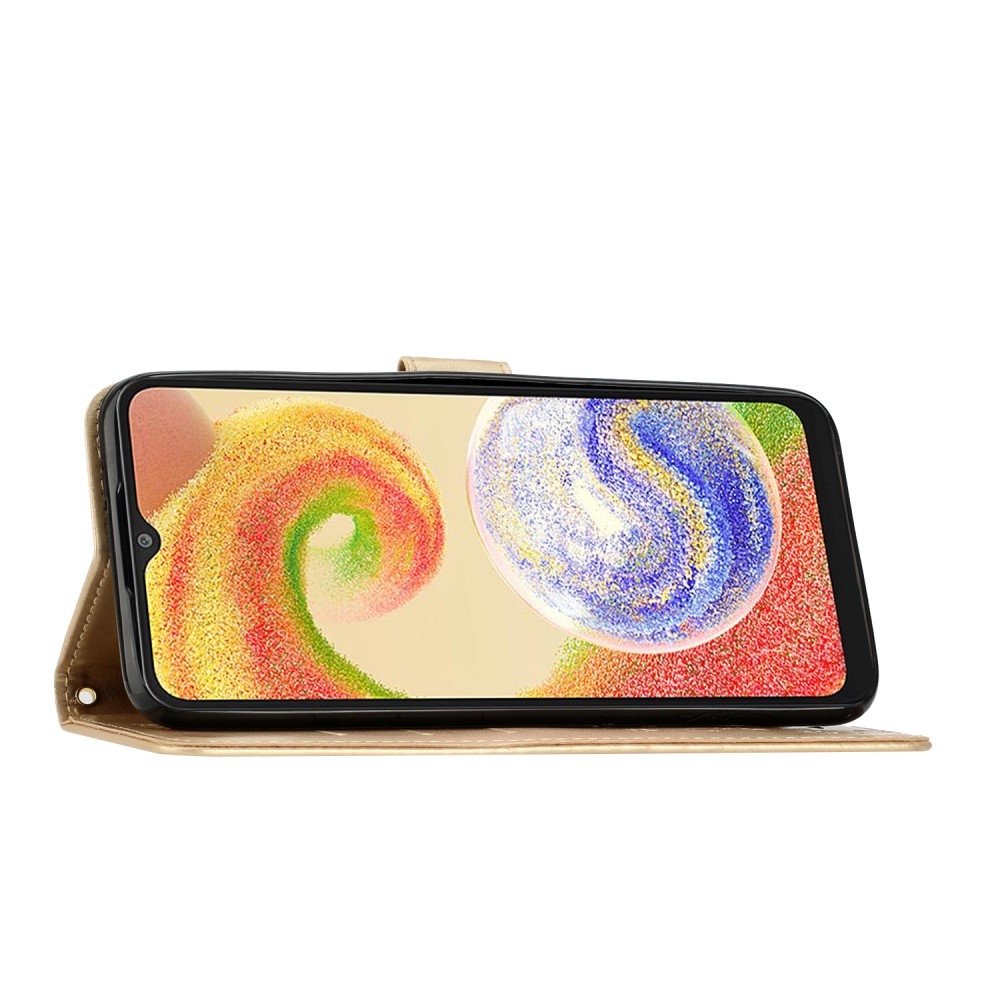 Virágok könyv tok Samsung Galaxy A06 4G-hez - arany színű