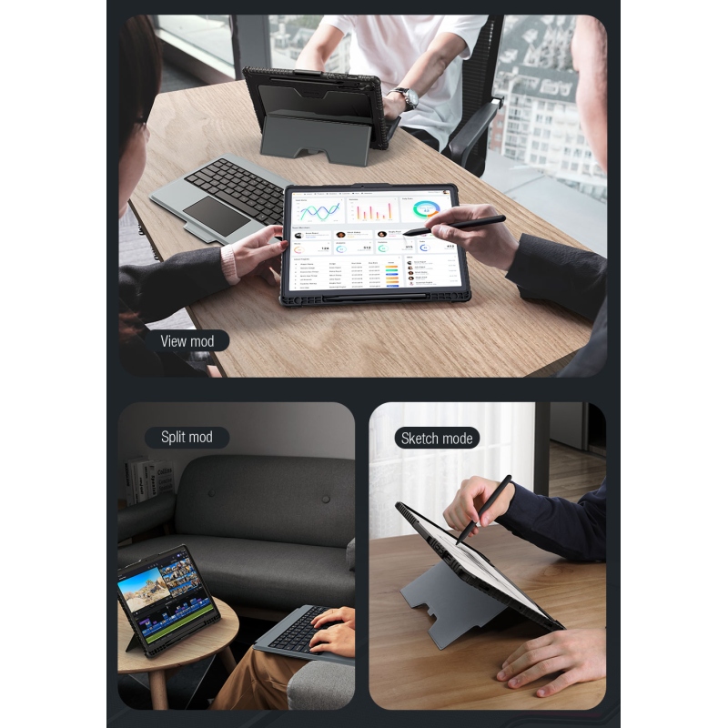 Nillkin Bumper Combo billentyűzet tok (háttérvilágításos verzió) Samsung Tab S9+ fekete színűhöz