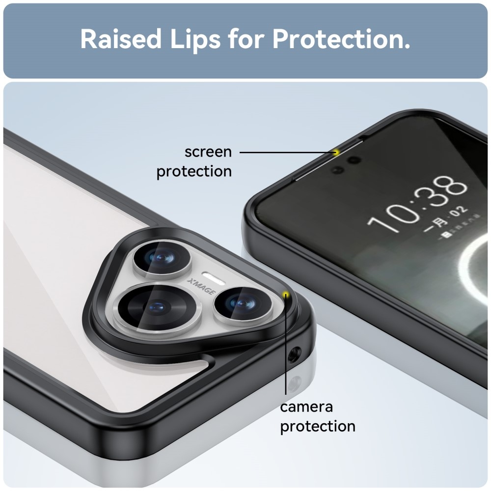 Gél tok fix hátlappal a Huawei Pura 70 készülékhez - fekete