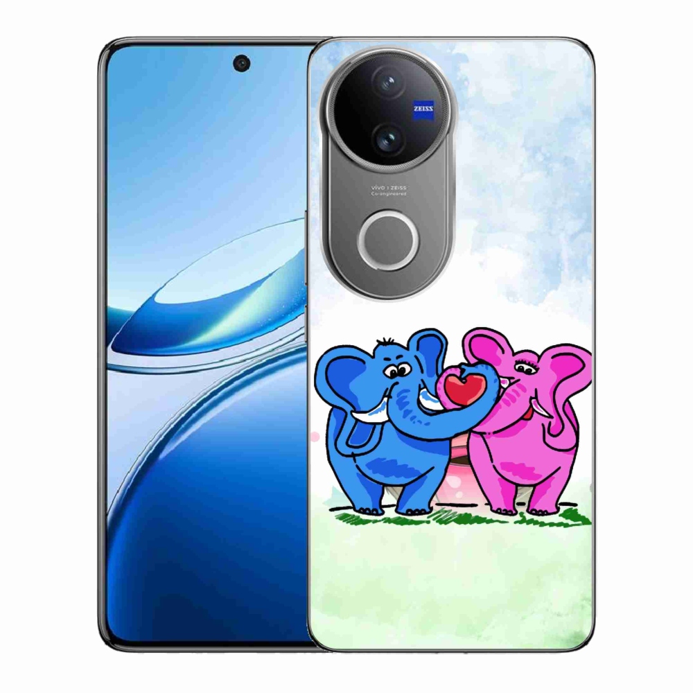 Gél borítás mmCase a Vivo V50 5G-hez - szerelmes elefántok