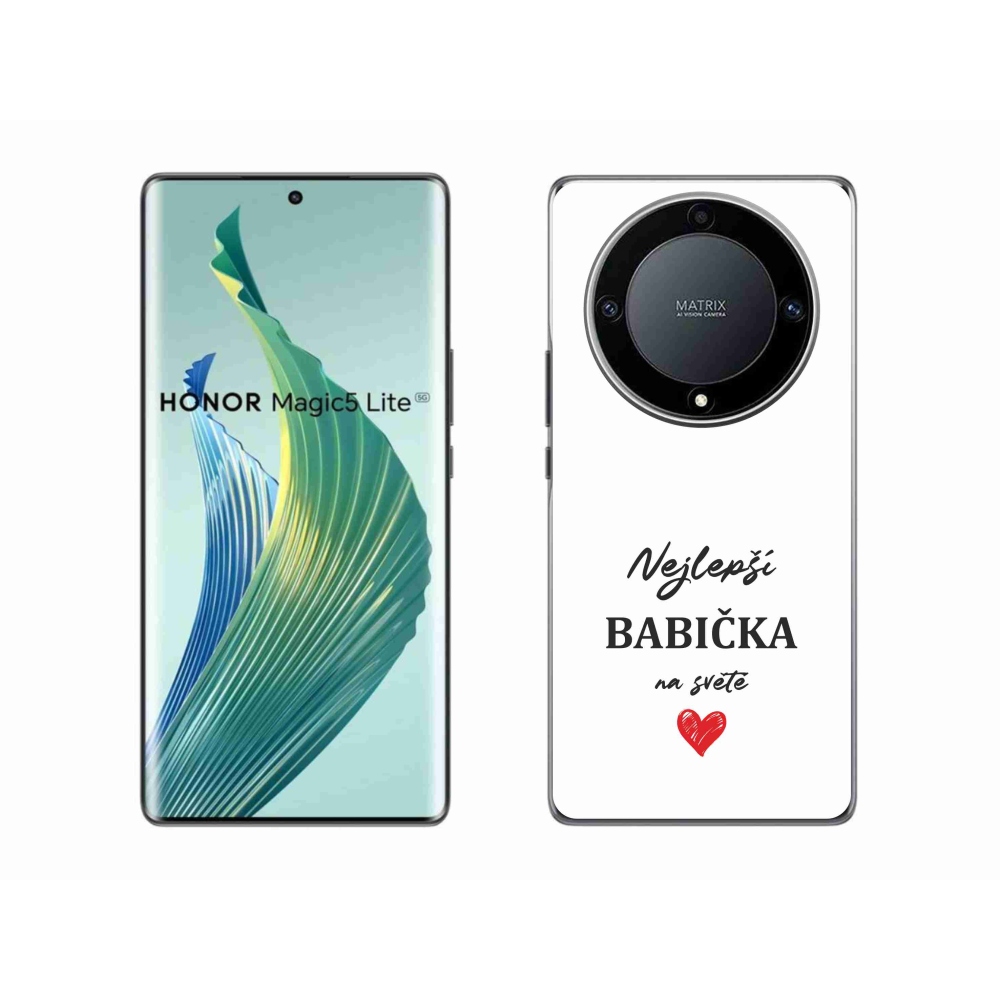 Gél borító mmCase a Honor Magic 5 Lite 5G számára - Best Grandma 1 fehér háttér