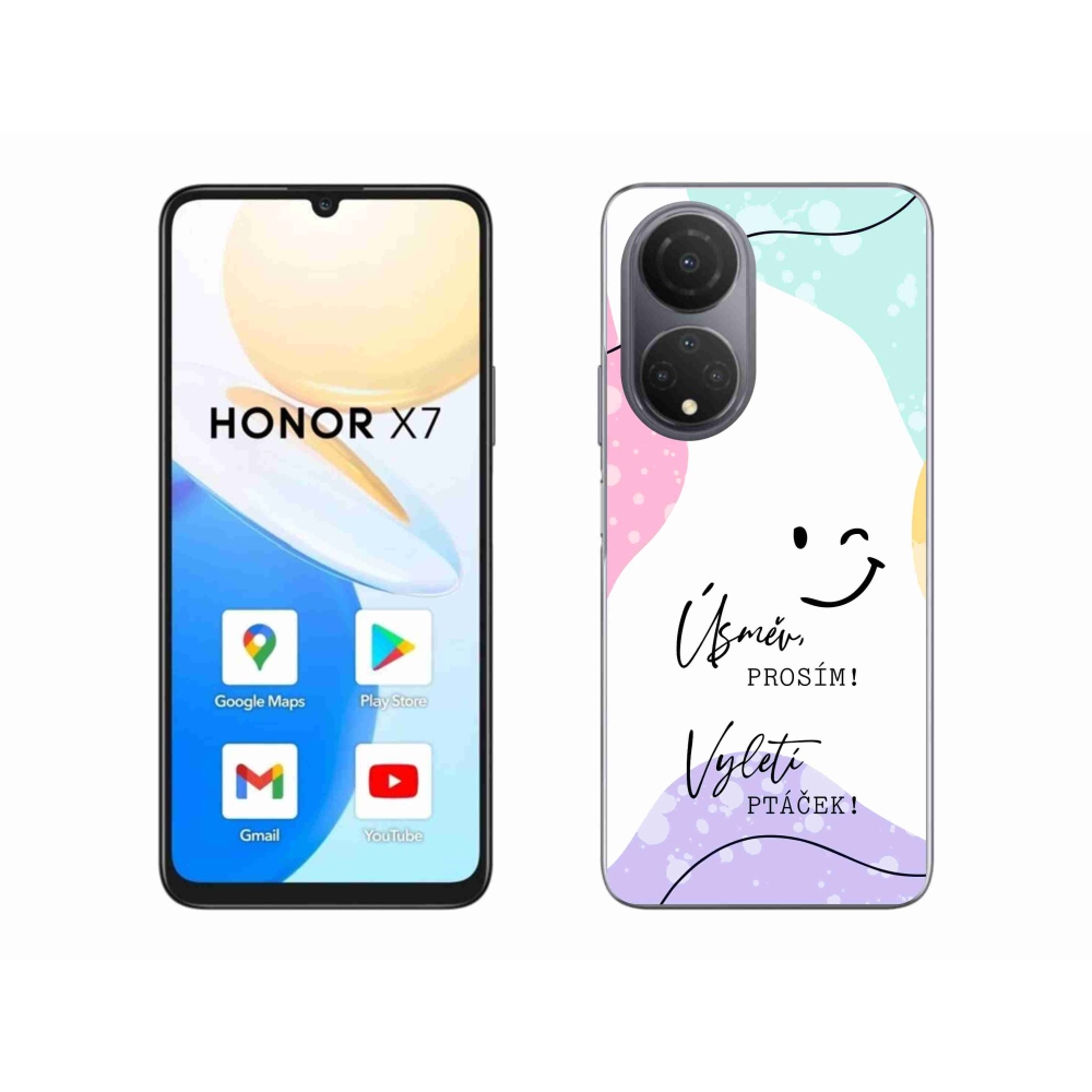 Gél borító mmCase a Honor X7-hez - vicces szöveg 4 fehér háttérrel