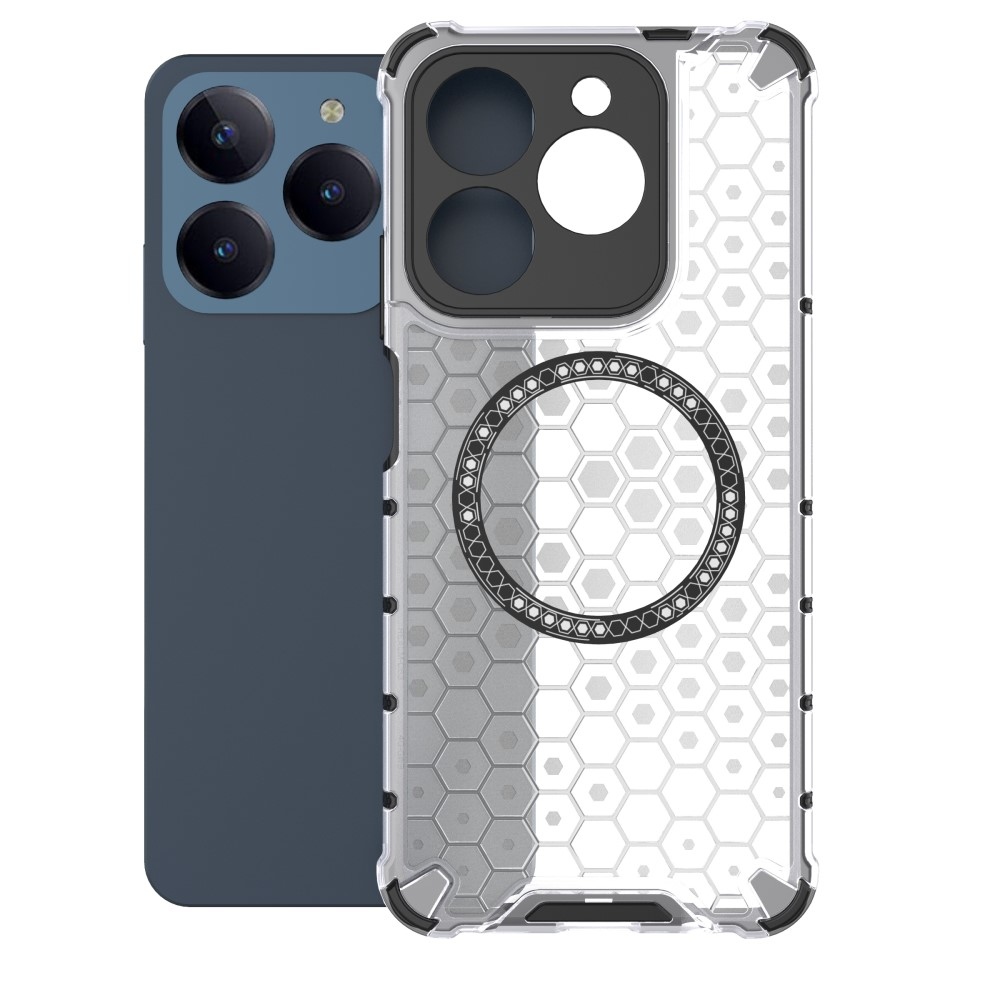 Mézédes, tartós védőburkolat MagSafe készülékkel a Realme C61/C63 készülékhez - átlátszó