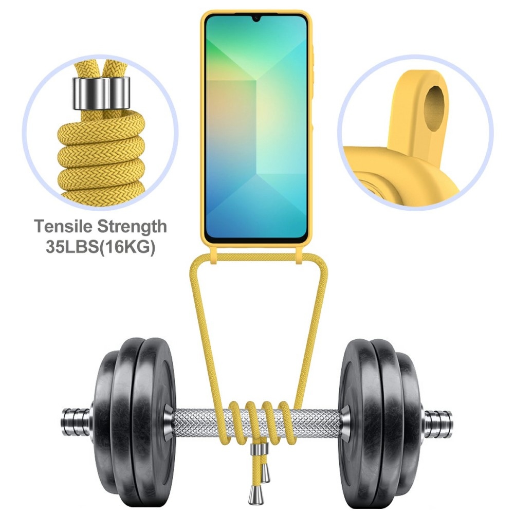 Zsinórral ellátott zselés tok Samsung Galaxy A06 4G kártyához - sárga