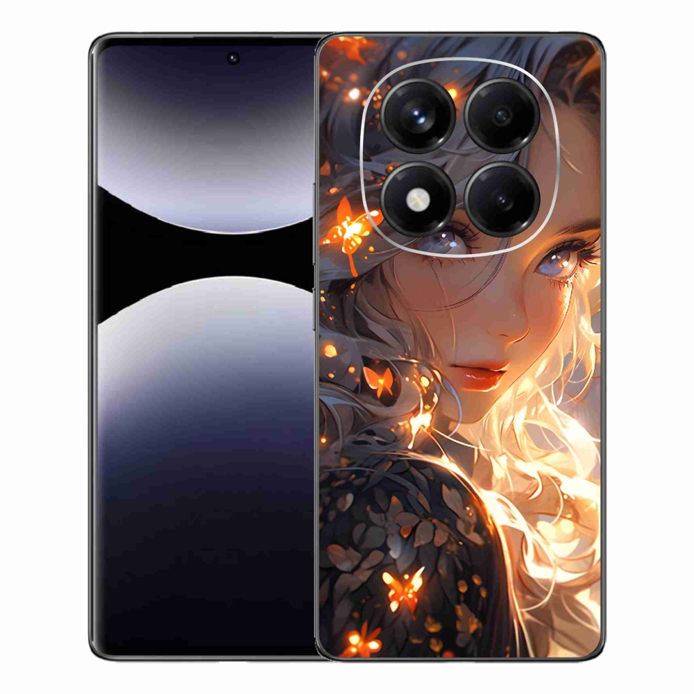 Gél borítás mmCase a Xiaomi Redmi Note 14 Pro-hoz - lány és pillangók