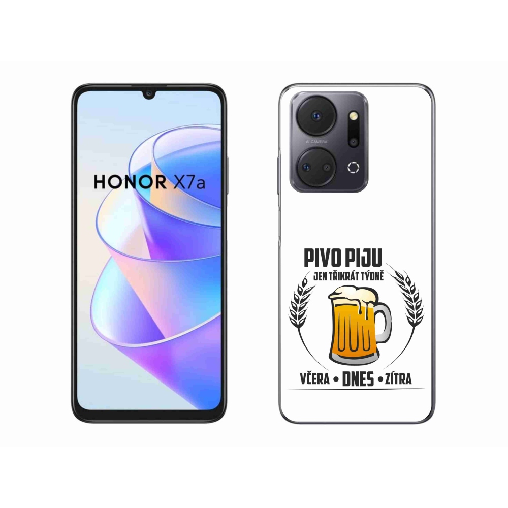 Gél borítás mmCase a Honor X7a számára - sör motívum fehér háttérrel