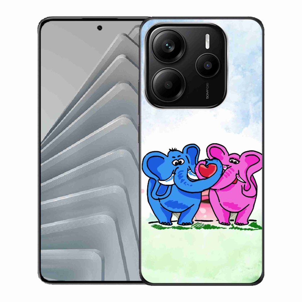 Gél borító mmCase a Xiaomi Redmi Note 14 5G-hez - szerelmes elefántok