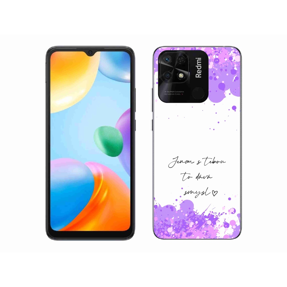 Gél borító mmCase a Xiaomi Redmi 10C - szerelem szöveg fehér háttérrel