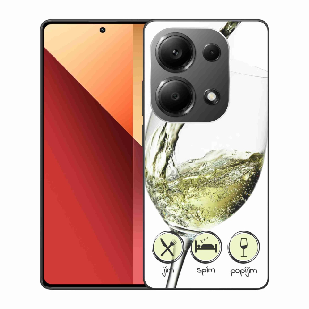 Gél tok mmCase a Xiaomi Redmi Note 13 Pro 4G/Poco M6 Pro számára - borospohár fehér