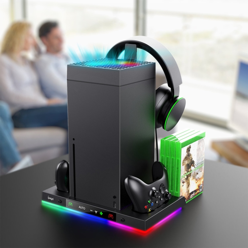 iPega XBX024S Többfunkciós újratölthető RGB állvány hűtéssel Xboxhoz