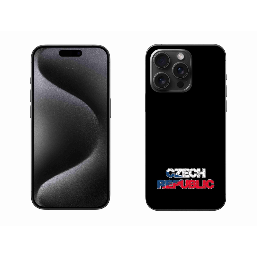 Zselés borítás mmCase iPhone 15 Pro Max készülékhez - Csehország fekete háttér