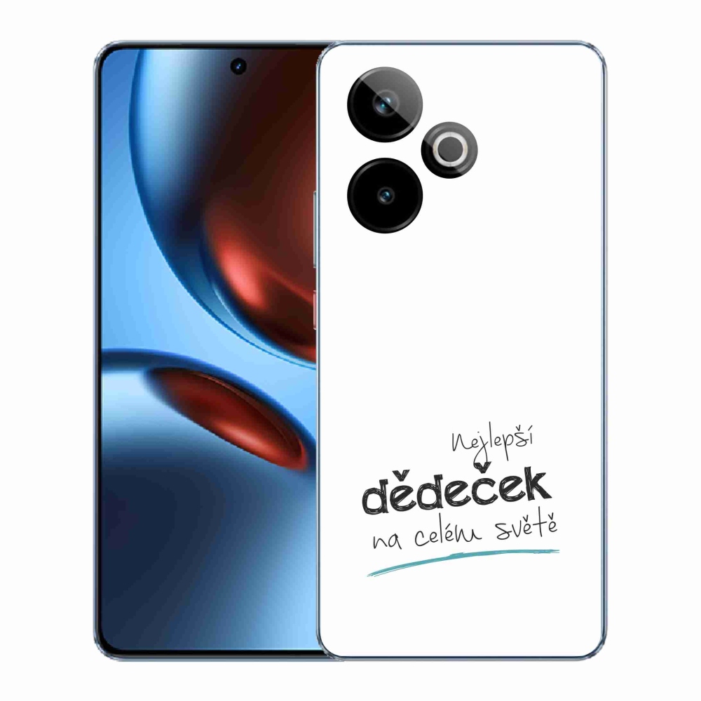 Rugalmas mmCase zselés tok képpel Realme GT 7 5G/GT 7T 5G - legjobb nagypapa 3 fehér háttérrel