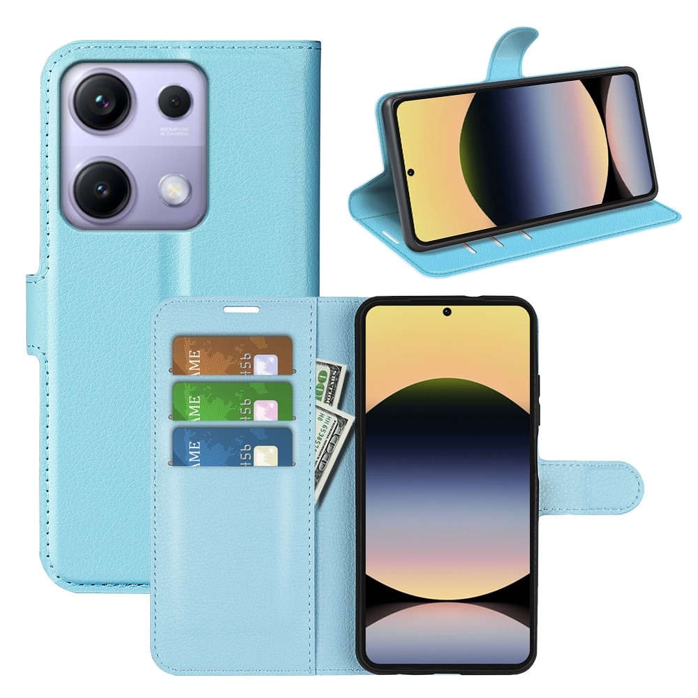 Litchi könyv tok Xiaomi Redmi Note 14S-hez - kék