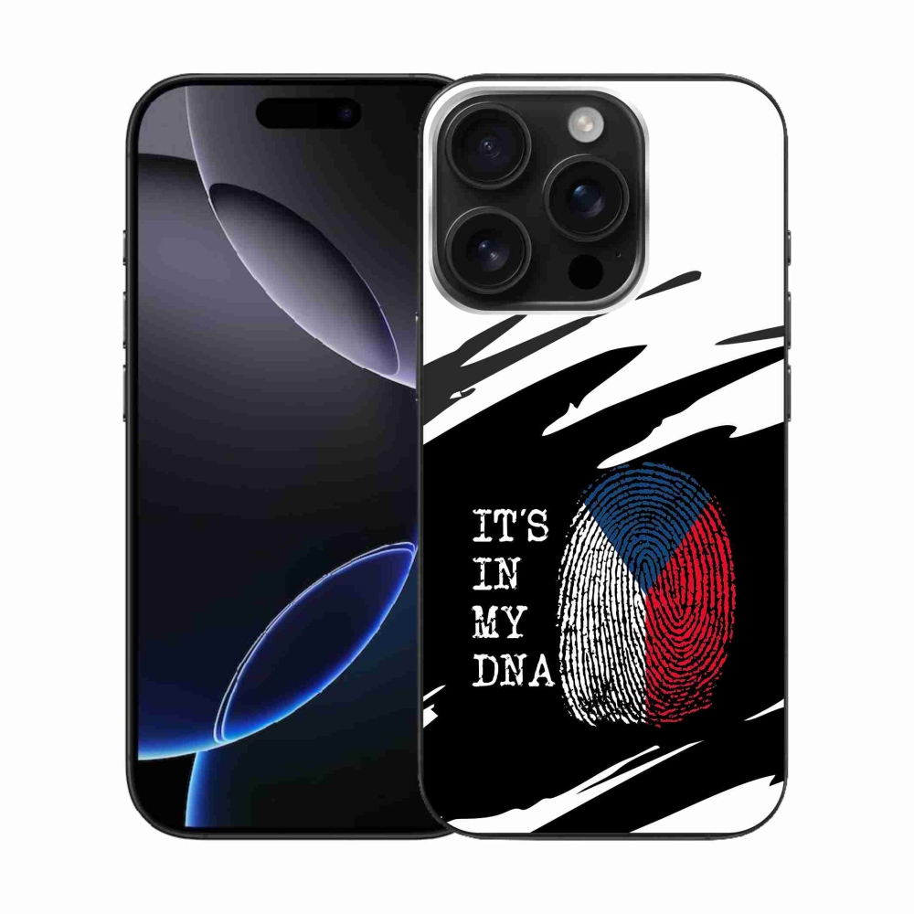 Zselés borítás mmCase iPhone 16 Pro készülékhez - zászlós ujjlenyomat fekete és fehér háttérrel