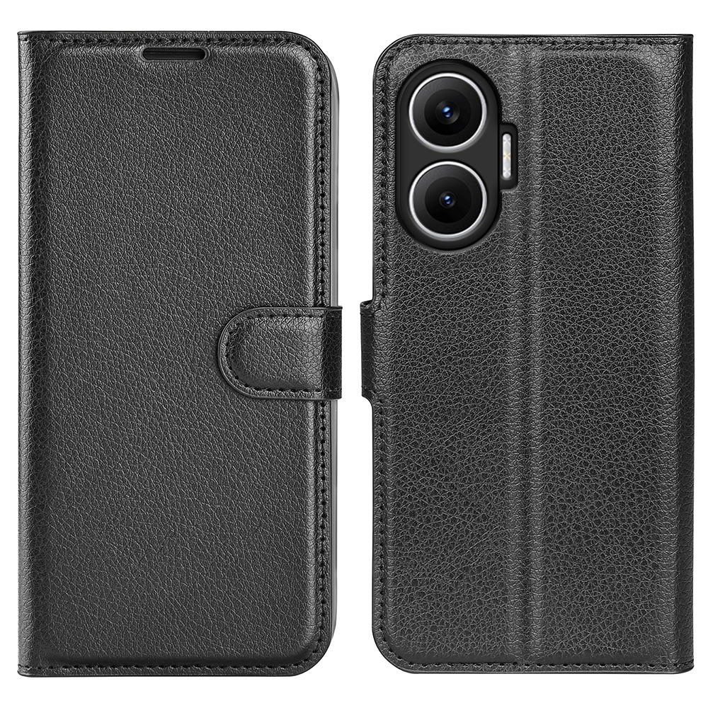 Litchi könyv tok a Xiaomi Poco F7 5G-hez - fekete