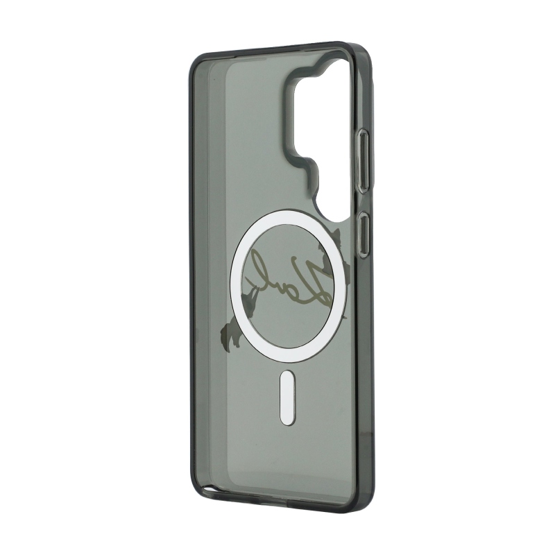 Karl Lagerfeld IML Choupette Karl Script Logo mágneses hátlap a Samsung Galaxy S26 Ultra Fekete számára