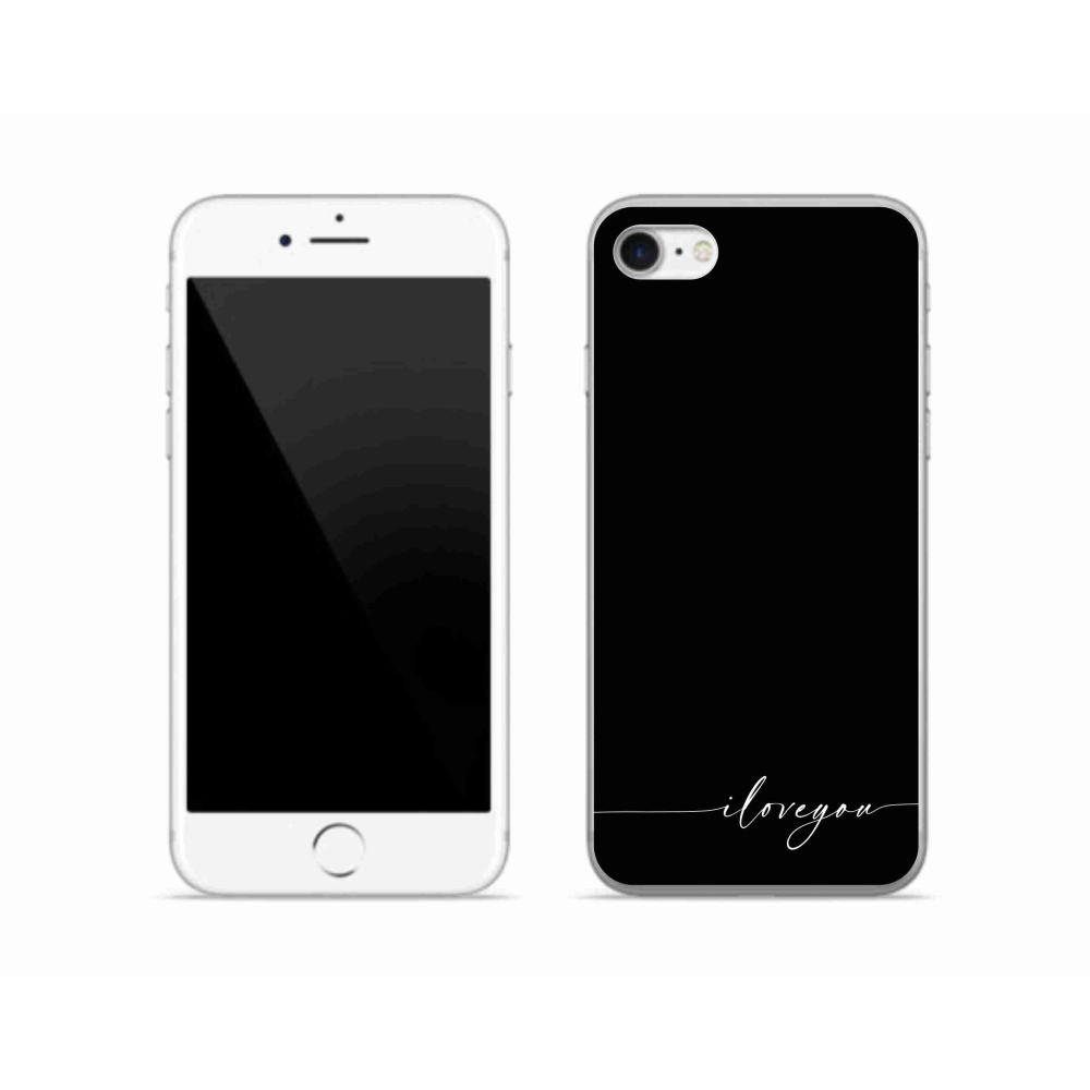 Gél borítás mmCase iPhone SE (2022) - Szeretlek fekete háttérrel