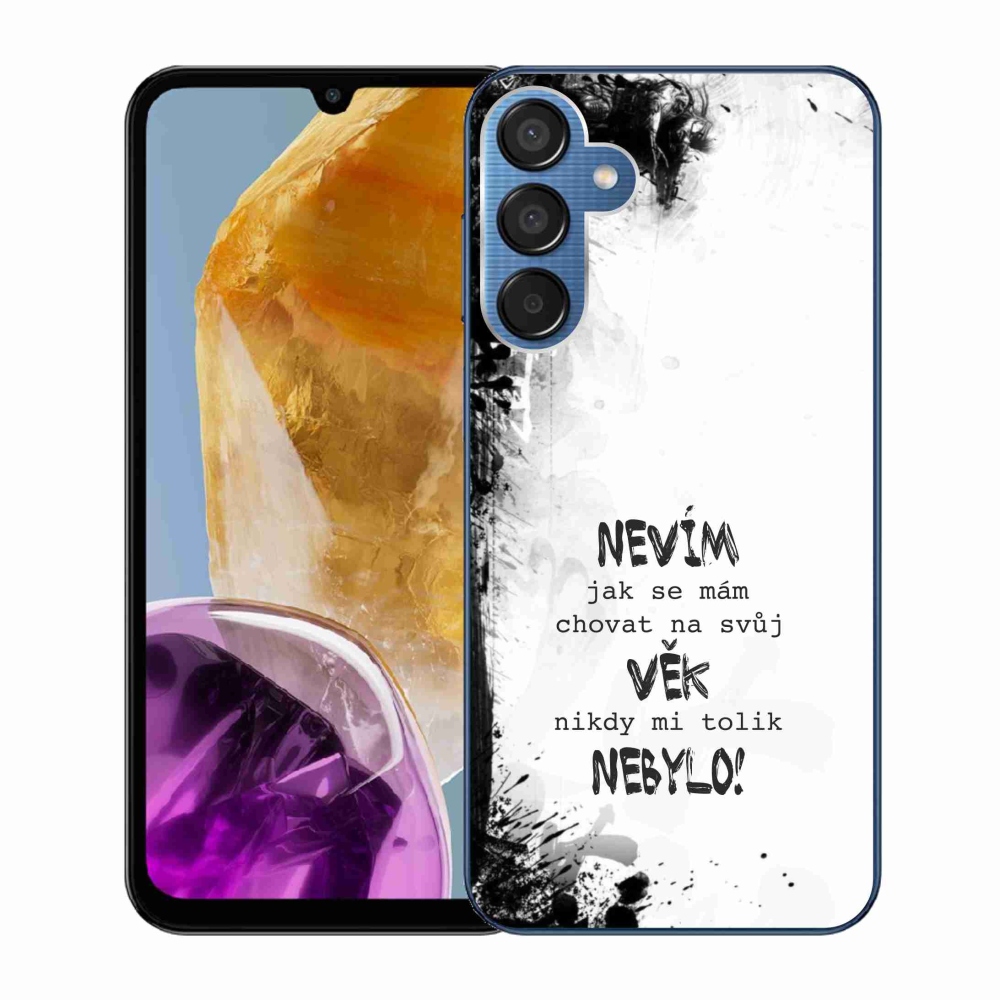 Gél borító mmCase Samsung Galaxy M15 5G - vicces szöveg 14 fehér háttér