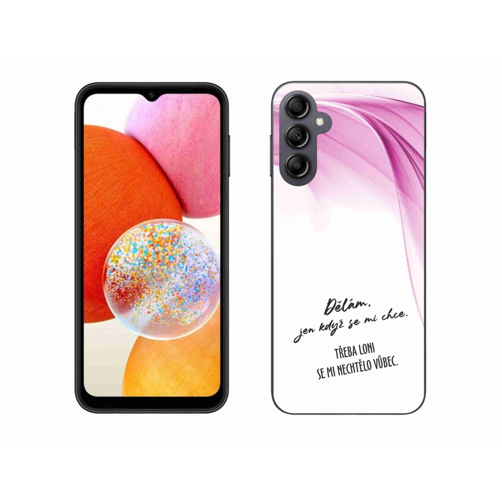 Gél borító mmCase Samsung Galaxy A14 4G/5G - vicces szöveg 12 fehér háttér