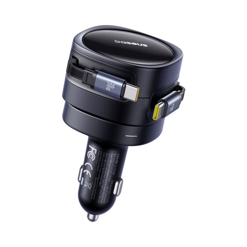 Baseus Enjoyment Max USB-C/USB-C autós töltő, 60 W, Cosmic Black
