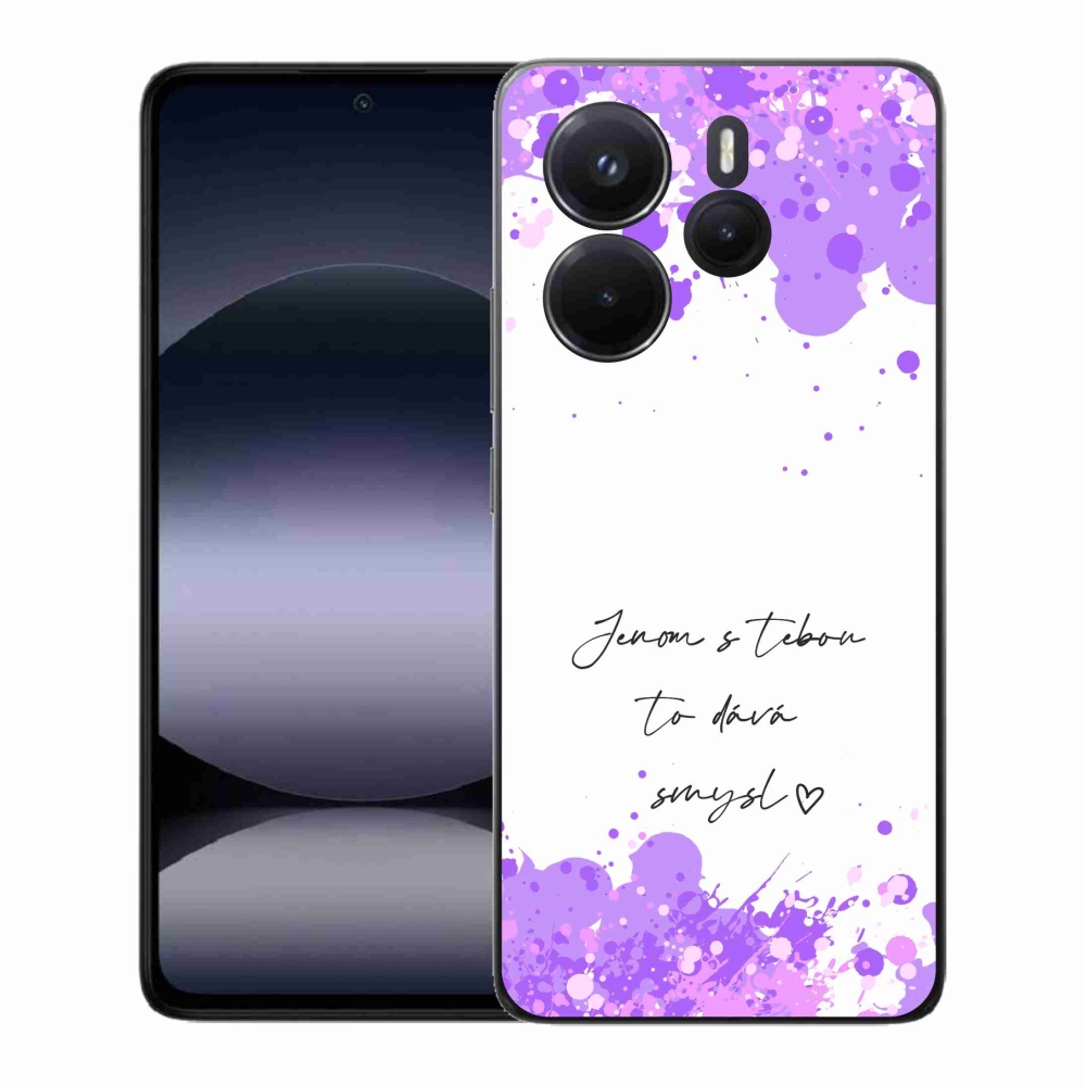 Gél borító mmCase a Xiaomi Redmi Note 14-hez - szerelmes szöveg fehér háttérrel