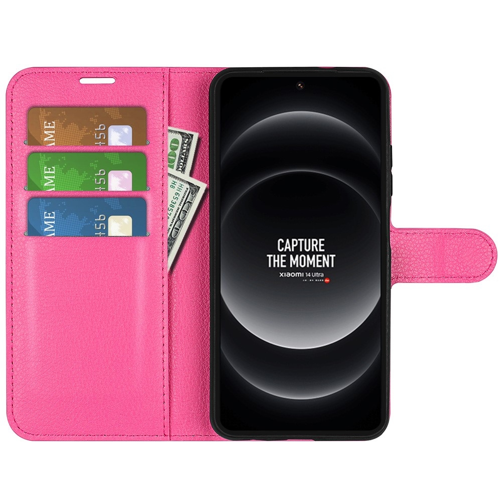 Litchi könyv tok Xiaomi 14 Ultra - rózsa