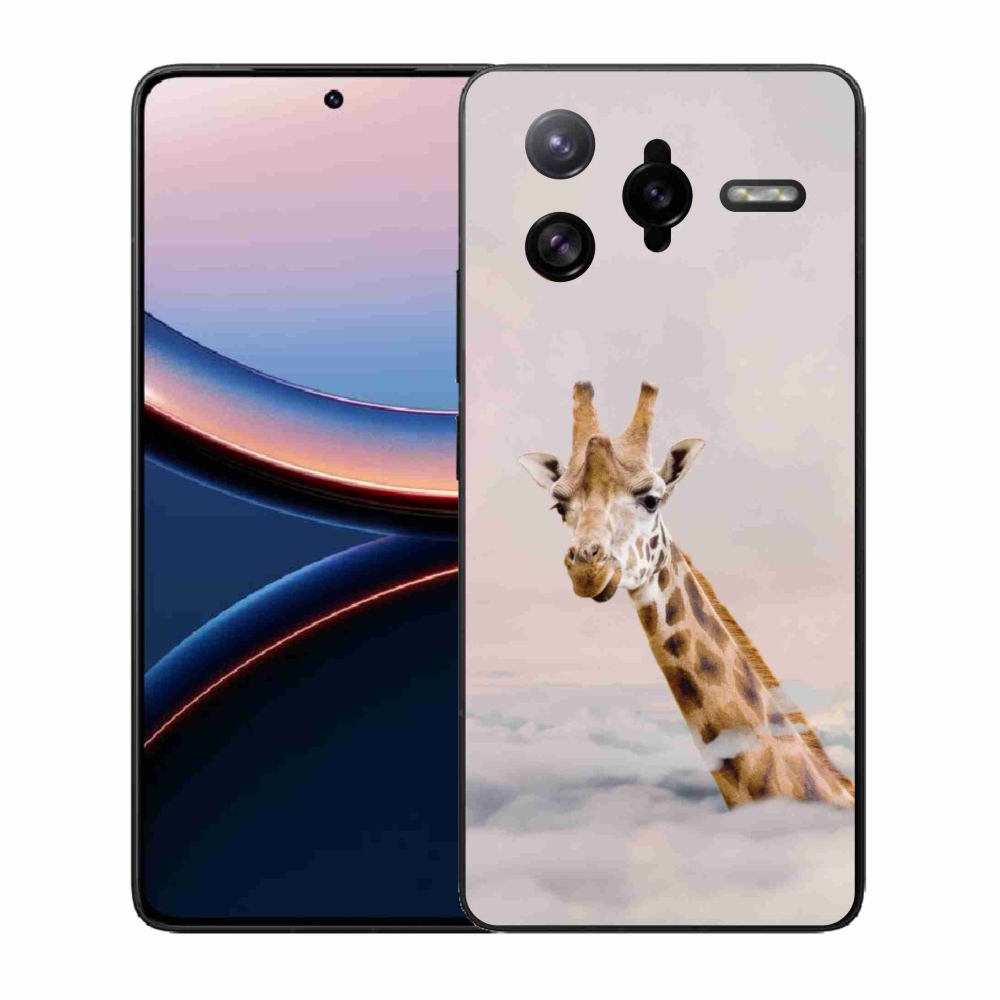 Gél borítás mmCase a Xiaomi Poco F7 Ultra számára - zsiráf a felhőkben