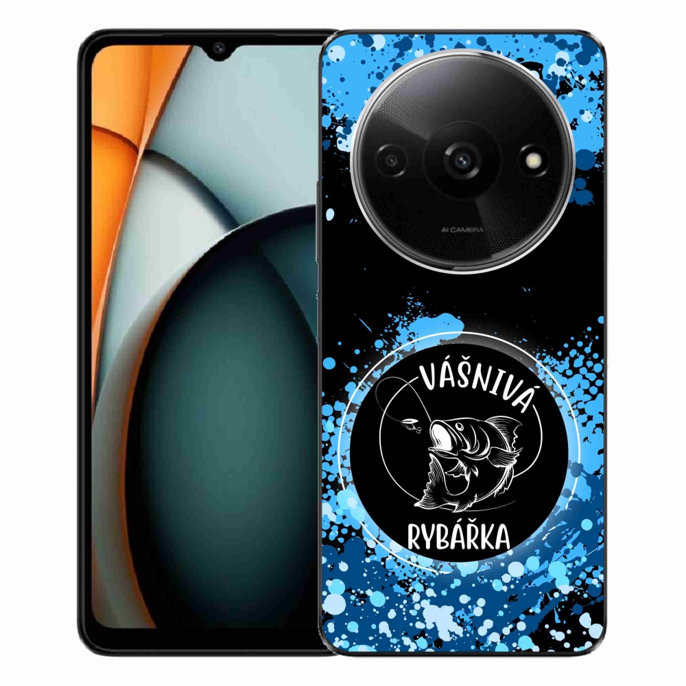 Gél borító mmCase a Xiaomi Redmi A3-hoz - szenvedélyes halász fekete háttérrel