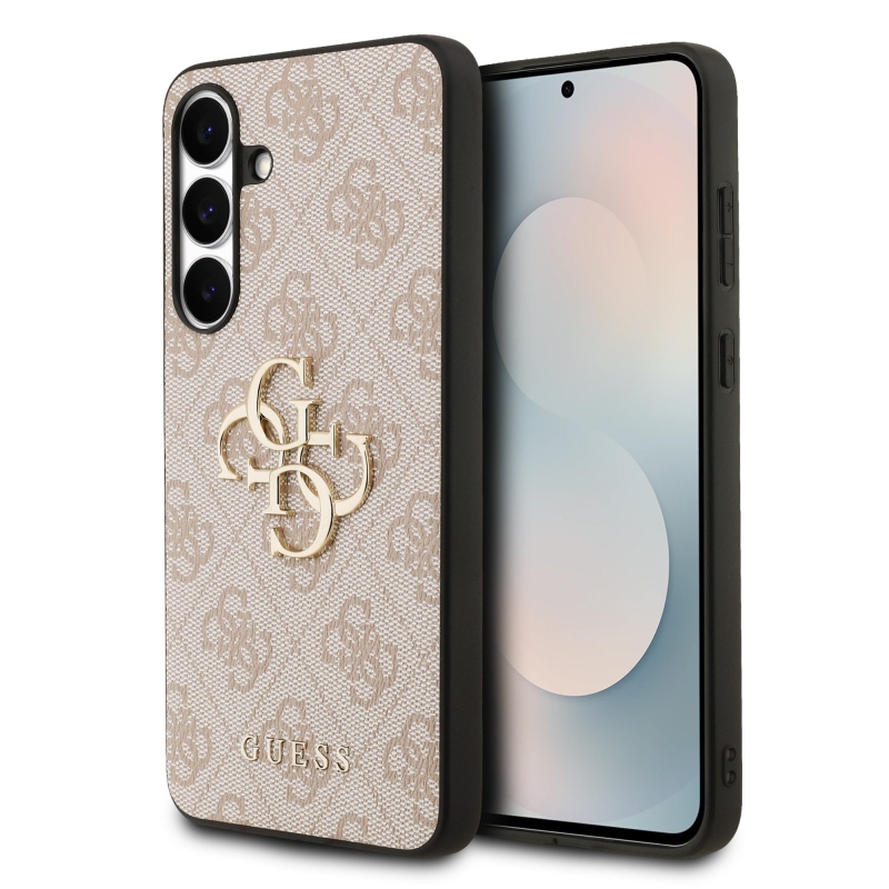 Guess PU 4G fém logós hátlap Samsung Galaxy S25 FE készülékhez, rózsaszín