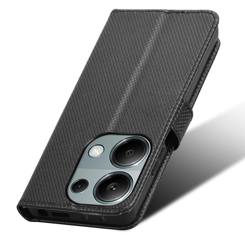 Gyémánt könyv tok Xiaomi Redmi Note 14S/Note 13 Pro 4G/Poco M6 Pro - fekete