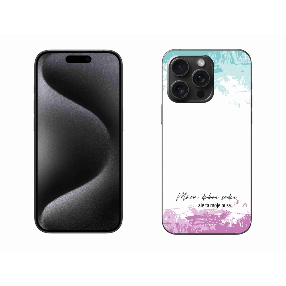 Gél borítás mmCase iPhone 15 Pro Max készülékhez - vicces szöveg 3 fehér háttér