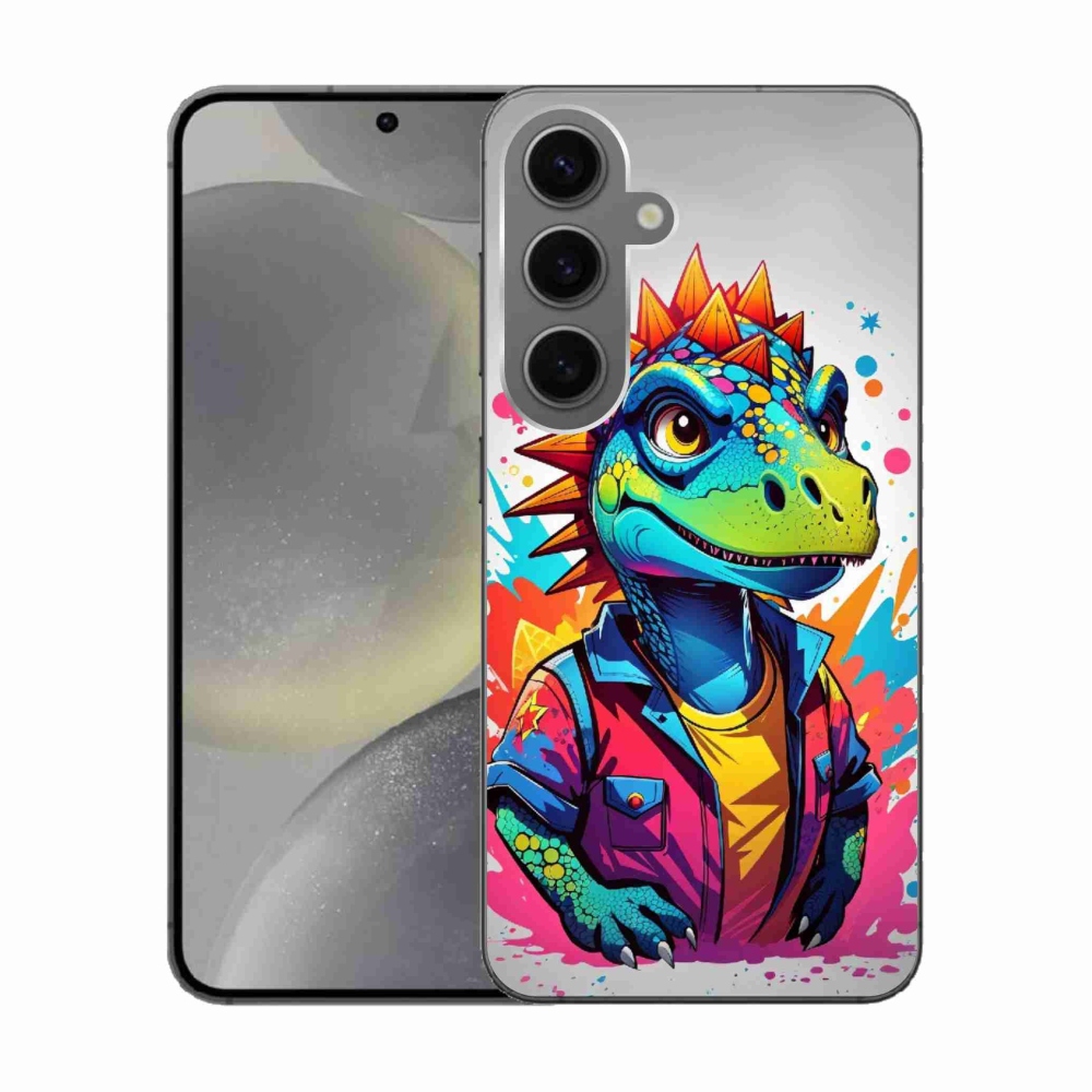 Zselés borítás mmCase Samsung Galaxy S24 készülékhez - színes dinoszaurusz