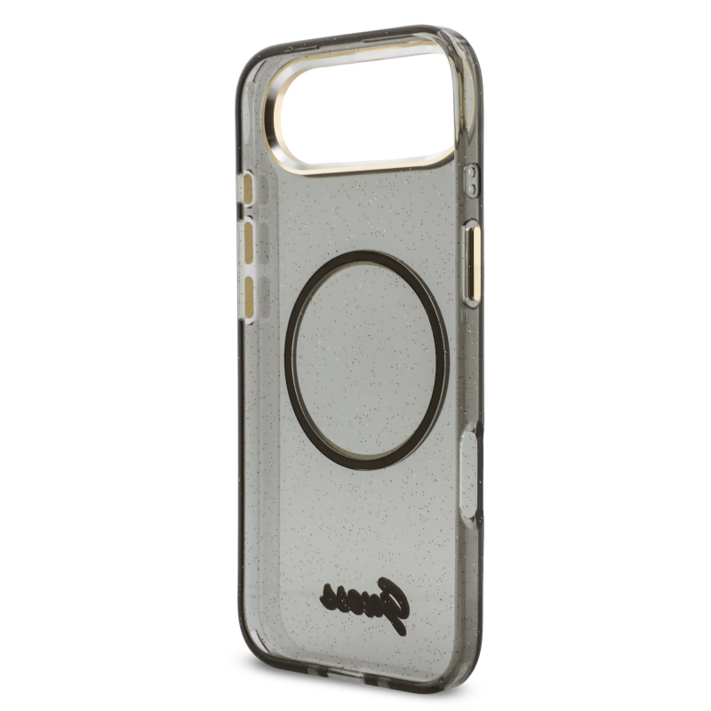 Guess IML Glitter Script Strap MagSafe hátlapi borító az iPhone Air készülékhez Fekete