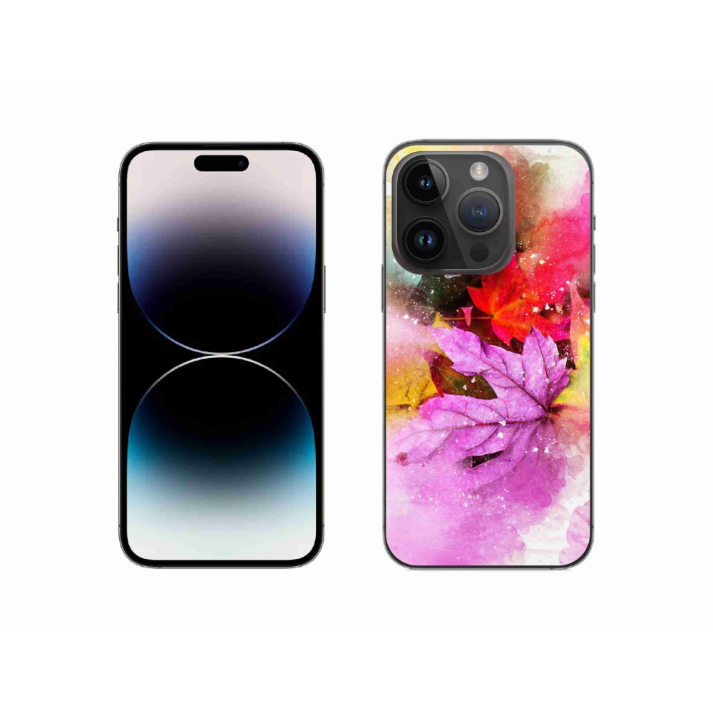 Zselés borítás mmCase iPhone 14 Pro készülékhez - színes levelek