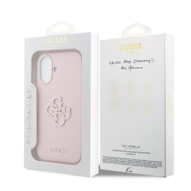 Guess PU gyanta logós hátlap iPhone 17 rózsaszínhez