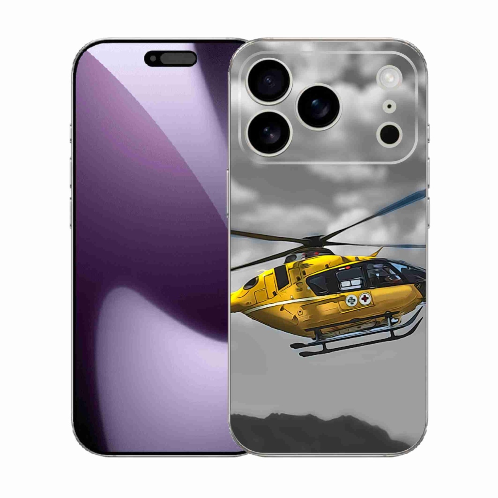Zselés borítás mmCase iPhone 17 Pro készülékhez - sárga helikopter