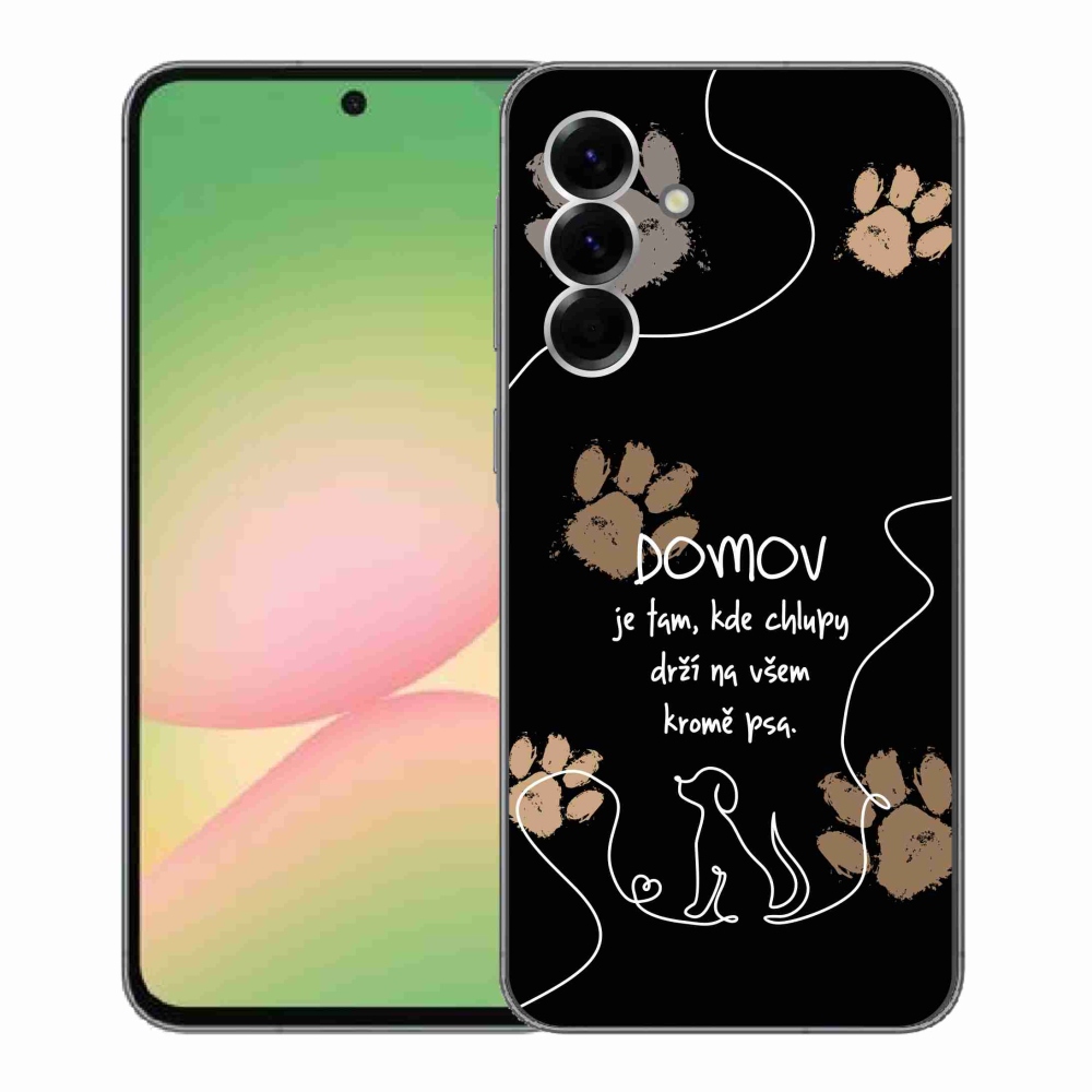 Gél borítás mmCase Samsung Galaxy A56 5G - kutya motívum fekete háttérrel