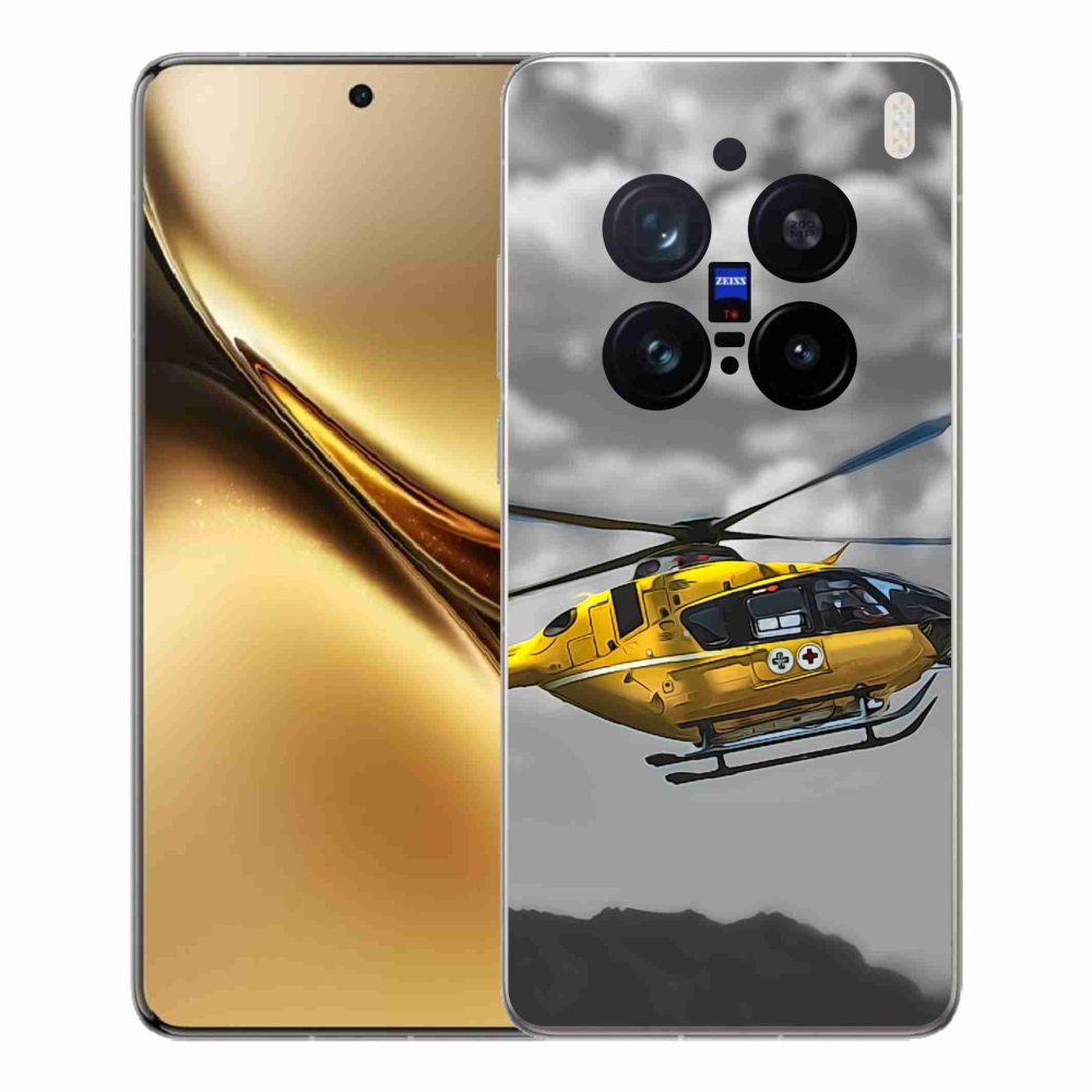 Zselés borítás mmCase Vivo X200 Pro 5G - sárga helikopterhez
