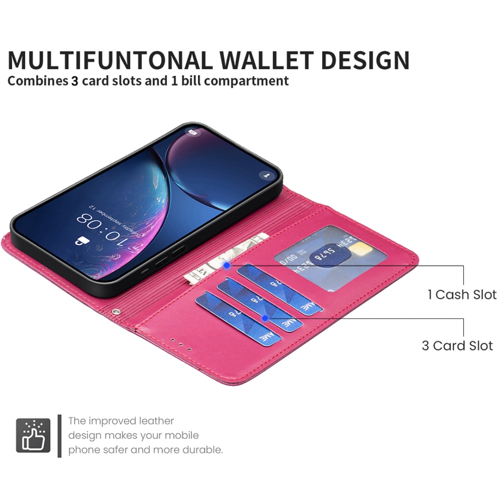 Clover könyvtáska iPhone 17 Air készülékhez - rózsaszín