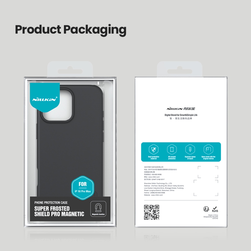 Nillkin Super Frosted PRO mágneses hátlap Apple iPhone 16 Pro Max-hoz Fekete