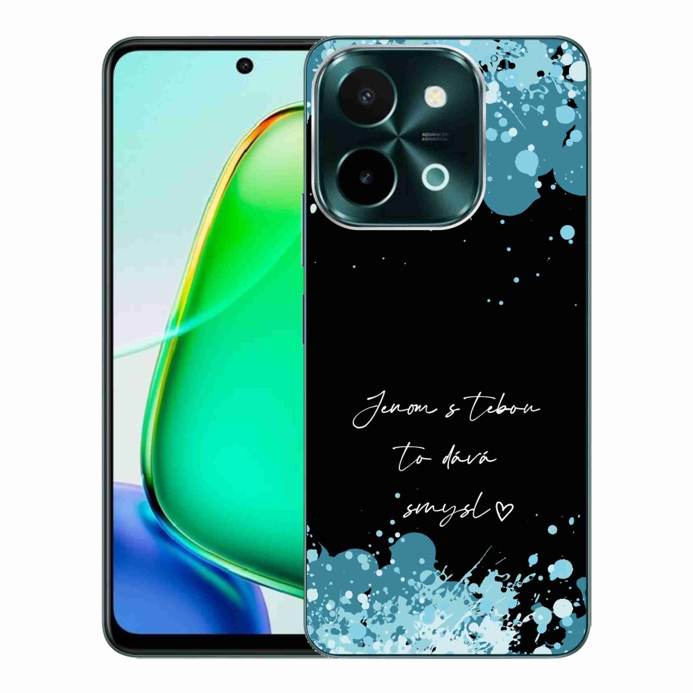 Gél borító mmCase a Vivo Y28 - szerelem szöveg fekete háttérrel