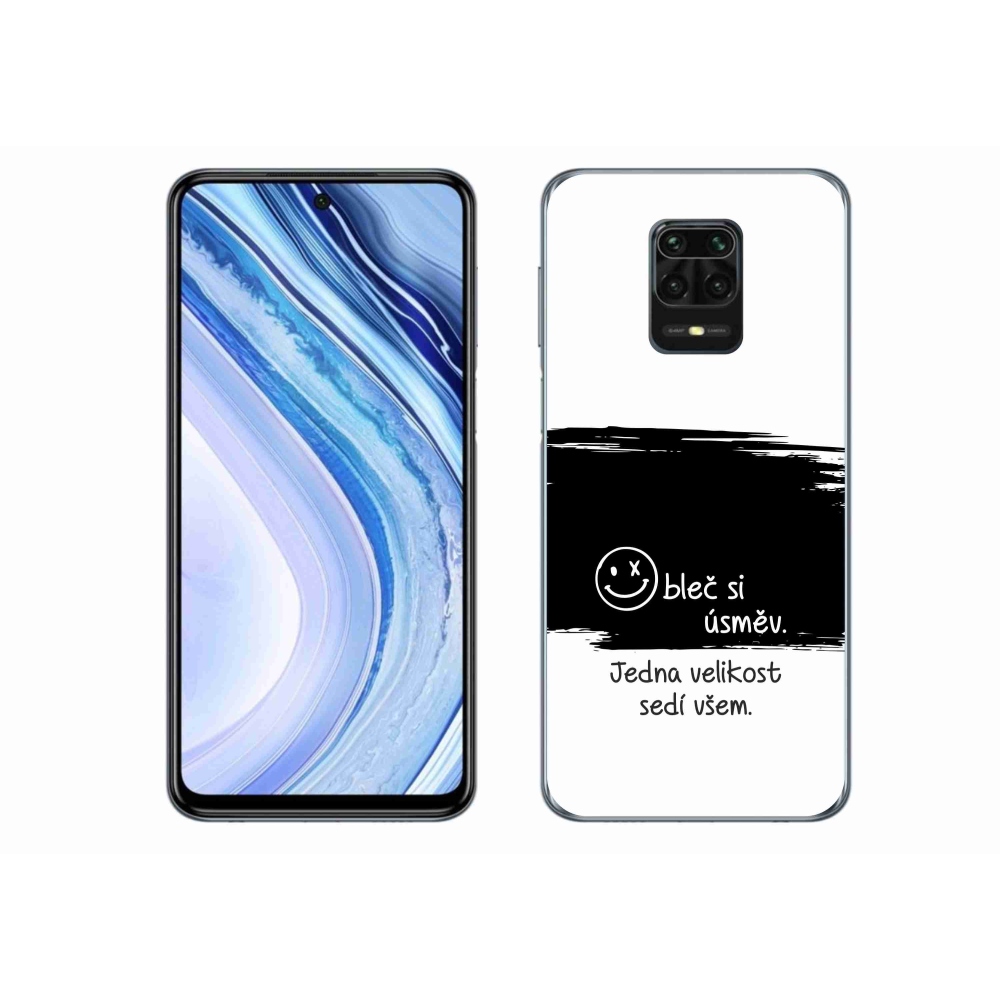 Gél borító mmCase a Xiaomi Redmi Note 9S-hez - vicces szöveg 8 fekete és fehér háttérrel